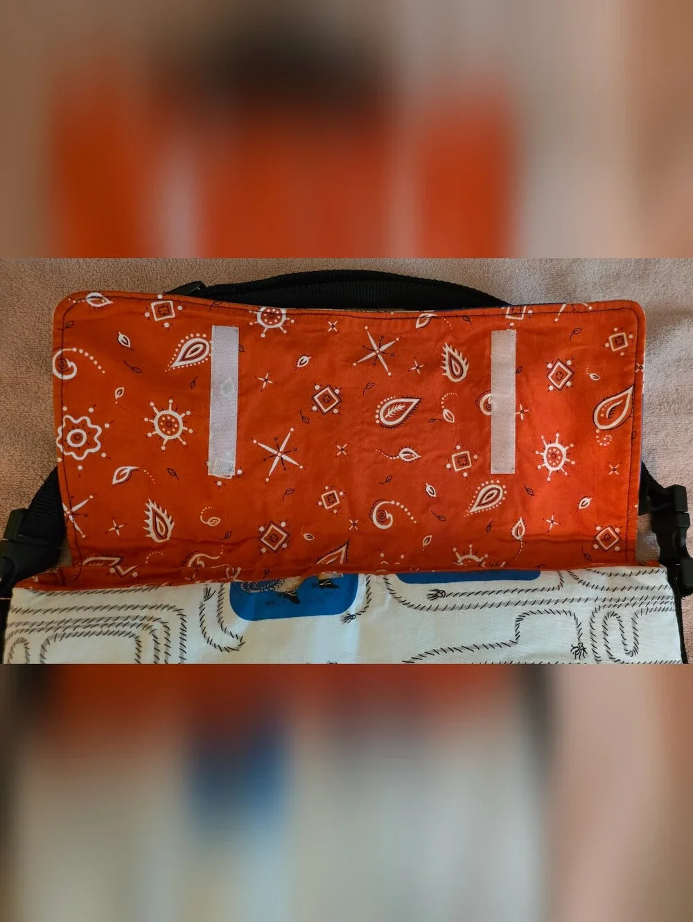 Adorable Quilted Cowboy Print Crossbody Bag Or Laptop Bag with Adjustable Strap